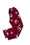 Girls' Pajama Set, Burgundy Color, with Bear Pattern, Cotton Suede Fabric, Be Peter Pan collar Zun Sleeves - 6