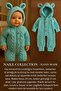 Hand Knitted-Hooded- Beaded Blue Baby Romper (Height 56 Cm.) 6-18 Months - 6