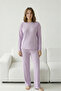 Thick Winter Interlock Striped Long Sleeve Knit Pajama Set - 4
