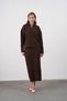 Polo Neck Half Placket Knit Detail Sweater Skirt Two-Piece Knitwear Set - 5