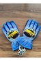 Car Blue Color Lined Children's Ski and Snow Gloves for Ages 6-10