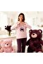 Powder Pink & Plum Color Teddy Bear Welsoft Plush Soft Winter Pajama Set - 2