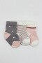 3-Piece Combed Cotton Girls' Socks 10112 Gray - 2