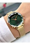 Special Design Steel Mesh Band Gold-Green Color Women Wristwatch Lc08078Mr