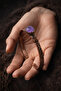 Women's Copper Bracelet Natural Amethyst Stone Cylinder Model Pure Copper Bracelet - 3