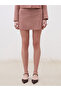 Red Slim Fit Plaid Mini Tweed Skirt - 2