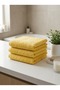 Set of 4 Dowry Towels, Guest, Kitchen, Gift 100% Cotton Yellow Hand and Face Towel Set 50X100 - 7