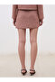 Red Slim Fit Plaid Mini Tweed Skirt - 4
