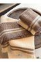 Plumehome Set of 4 Premium Fringed Dowry Towels 100% Cotton Brown Cream Hand and Face Towel Set 50X80 - 5