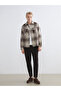 Brown Regular Fit Plaid Men's Lumberjack Shirt Jacket - 2