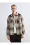 Brown Regular Fit Plaid Men's Lumberjack Shirt Jacket