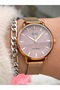 Women's Watch, Rose Color Steel Mesh Band, Bracelet - 5