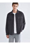 Anthracite Comfortable Fit Long Sleeve Velvet Men's Shirt Jacket - 2