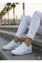 Women's White Lace-Up Casual Comfortable Sole Comfortable Soft Walking Daily Sneaker Sports Shoes - 3