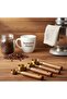 Premium Wooden Handle Gold Color Kitchen Measuring Spoons - 4 Piece Set - 3