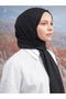 Mineleşarp Black Color Cotton Momogram Cotton Shawl - 4