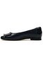 Pigi Genuine Leather Women's Ballet Shoes Black-Patterned Leather - 4