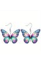Blue Colorful Gemstone Pattern Butterfly Acrylic Earrings New Women's Earrings Insect Earrings Coupl - 7