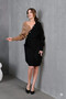 Women's Degaje Collar Button Detail Belted Color Block Midi Knitwear Dress 214214 - 5