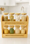 8 Glass Jars with 2-Tier Wooden Stand – Durable Eco-Friendly Kitchen Organizer - 4