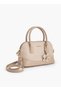 Floral Textured Crossbody Bag with Charm Detail - H 26 x W 10.5 cms - 3