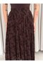 Asymmetrical Flocked Printed Tulle Skirt with Elastic Waist |   Elastic Waist Asymmetric Flocked Tulle Skirt - 2