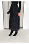 Hijab Asymmetrical Flock Printed Tulle Skirt |   Modest Asymmetric Flocked Tulle Skirt - 2