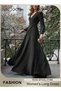 Women's Dresses, Elegant High Waist Maxi Dress For Women, V-neck Long-sleeved Dress, Ruched Wrap Lon