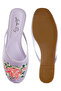 Women Floral Embroidered Mesh Mules in Lilac - 6