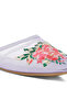 Women Floral Embroidered Mesh Mules in Lilac - 5