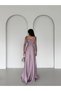 Lilac Sequin Embroidered Cape Evening Dress - 6