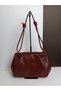Women's Burgundy Knot Detailed Adjustable Strap Medium Size Shoulder Crossbody Day and Night Bag - 6