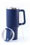 40oz Stainless Steel Travel Tumbler with Handle & Straw