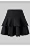 Girl's High-Waisted Layered Ruffled Mini Flared Skirt