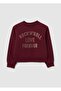 Girls' Red Cotton Sweatshirt, Regular Fit