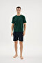 100% Cotton New Season Summer Men's Crew Neck Pajama Set - 5