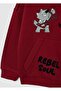 Children'S Oversized Pure Cotton Red Sweatshirt With Print And Crew Neck - 3