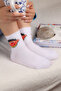 4 Pairs Women Men Colorful Patterned White College Socks Cotton Unisex White Socks - 2