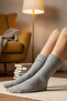 Women's Curled Lambswool Half Socks 6 Colors - 3
