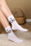 4 Pairs Women Men Colorful Patterned White College Socks Cotton Unisex White Socks - 3