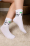 4 Pairs Women Men Colorful Patterned White College Socks Cotton Unisex White Socks - 3
