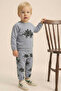 Baby Boy Suit Cotton Long Sleeve with Elasticated Legs 6-18 Months - 2