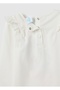 White Regular Fit Cotton Girl'S Shirt With Frills - 4