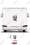 Visual Caravan Sticker Coating with Love Written on It and Coastal Pattern