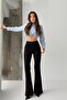 Stone Detailed Steel Fabric Palazzo Pants - Black - 2