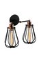 Stylish Tufted Black Metal Sconce E27 Wall Lamp 15X20X32 cm Living Room Lighting