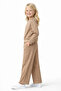 Crew Neck Stone Printed Mink Color Girl's Two-Piece Set - 2