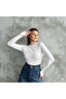Women's Finger-Looped Long Sleeve Bodysuit – Stretch Fabric Stretchy Basic Body Blouse