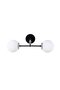 Black Glass Sconce Wall Lamp with Fuzz E27 Compatible 58X34X20 cm Living Room Lighting
