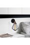 Black Metal Sconce with Fuzz E27 Compatible 18X21X30 cm Living Room Wall Lamp - 2